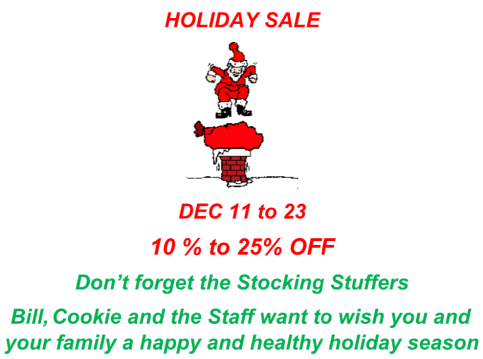 HOLIDAY SALE - DEC 11 TO 23 - 10% to 25% OFF