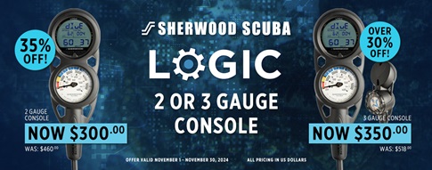 UP TO 30% OFF ON SHERWOOD SCUBA LOGIC 2 OR 3 GAUGE CONSOLES